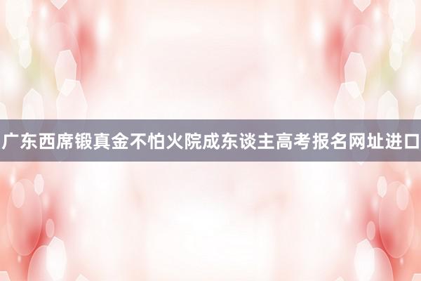 广东西席锻真金不怕火院成东谈主高考报名网址进口