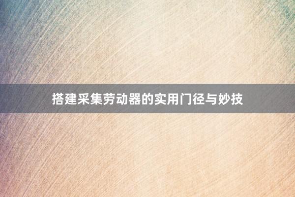 搭建采集劳动器的实用门径与妙技